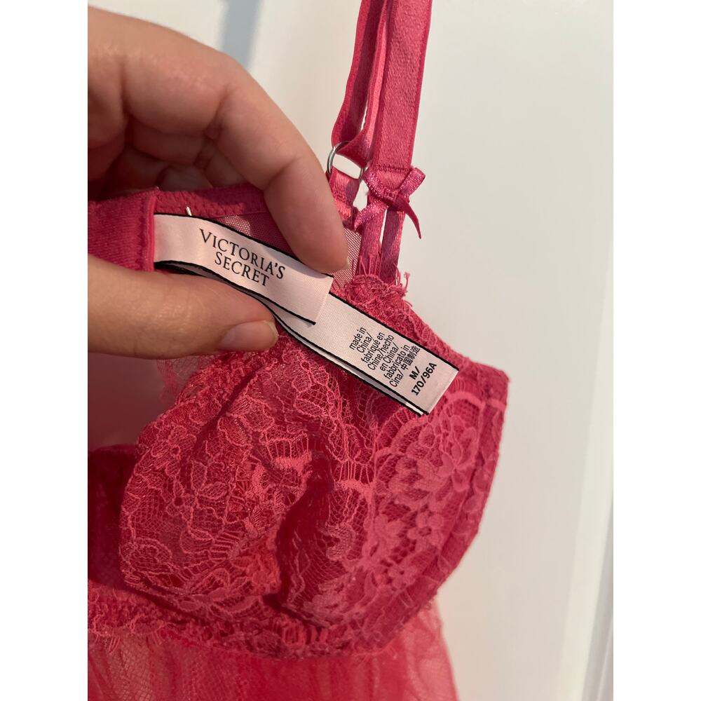 Victoria’s Secret Sexy Hot Pink Push-Up Babydoll Nightie – Size M - Picture 4 of 6
